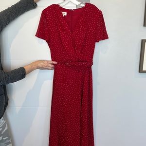 Talbots Ruby Polkadot Dress NWT